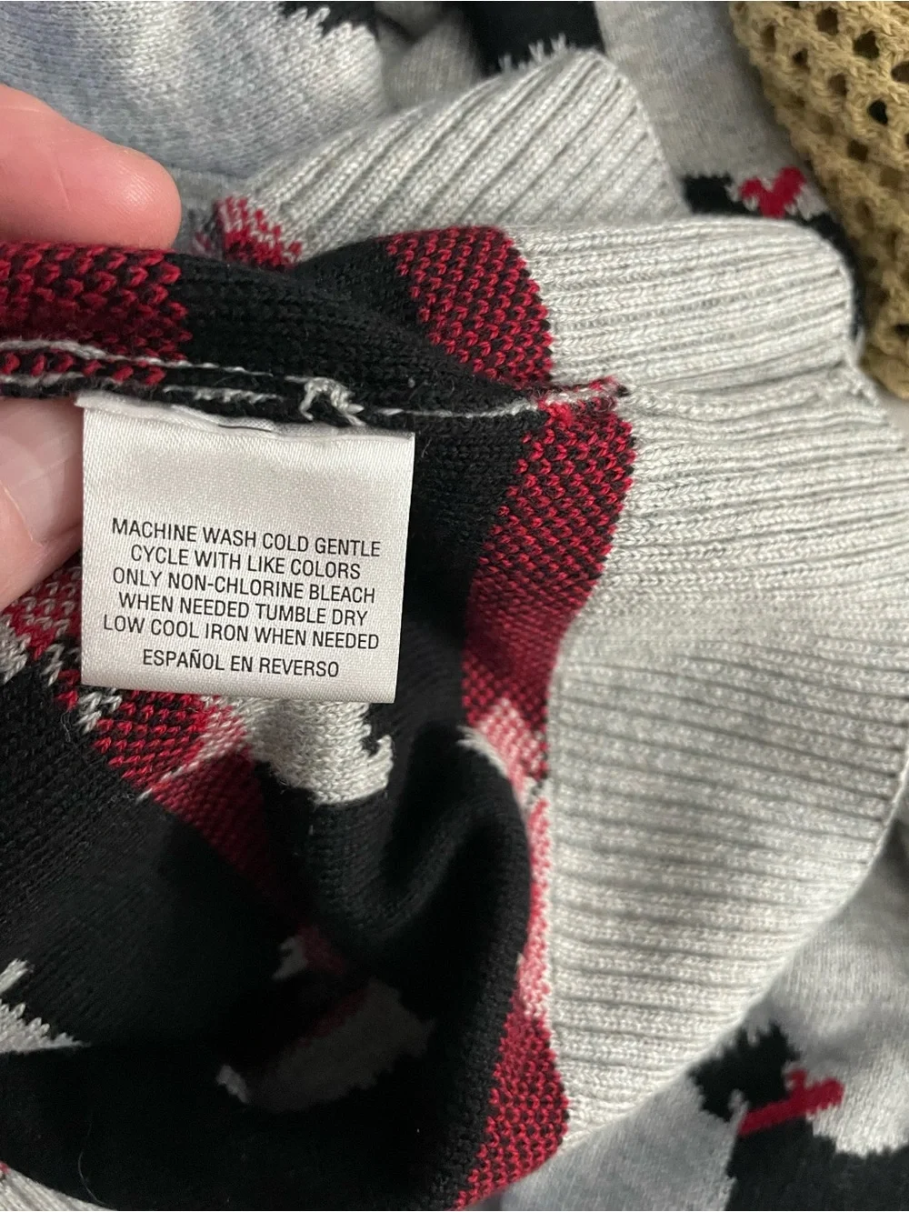 Charter Club Petite Gray Scottish Terrier Crewneck Sweater Medium
